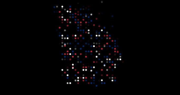 Quick Dropping Circles Forming the Georgia USA State Map