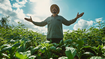 man with arms outstretched