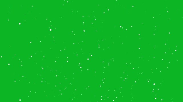 flying dust particles for video overlay background, Snowflakes overlay isolated on chroma key footage, Realistic snow fall on green screen 4k video. Looping Snowfall Particles
