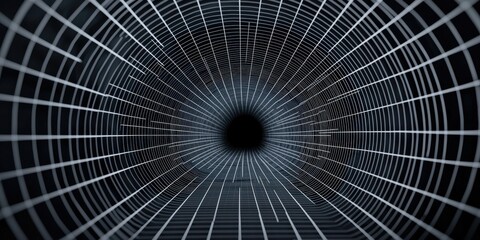 Fototapeta premium Construction infrastructure tunnel blueprint concept. Abstract perspective of a tunnel made of intersecting lines.