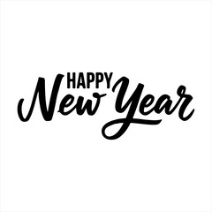 Happy New Year Typography Vector | Handwritten Calligraphy Greeting Design