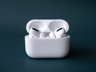 Experience pristine audio freedom with these sleek, modern wireless earbuds and charging case, perfect for immersive listening on the go.