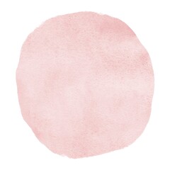A watercolor stain. A simple illustration. A pink spot in watercolor in the shape of a circle. For printing postcards, stickers, mugs, T-shirts, notebooks, etc. For the background under the inscriptio