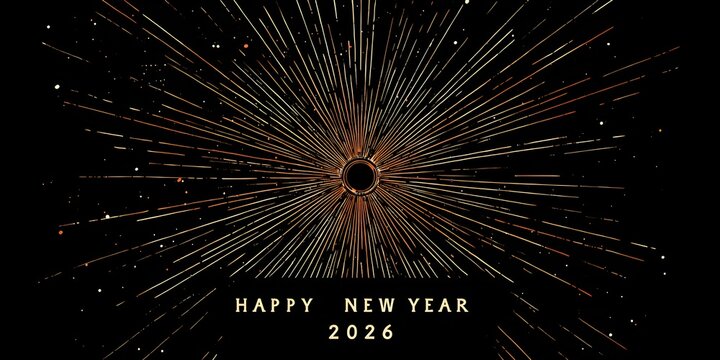 2026 Merry Christmas and Happy New Year in sparkler font and firework fireworks pyrotechnic. - Powered by Adobe