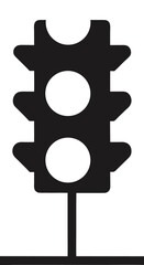 traffic light silhouette vector illustration on white background