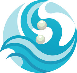 Abstract oceanic realm pattern with wave-like geometry