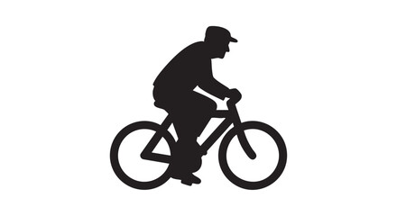 Fototapeta premium ## **38. Elderly man riding bicycle black silhouette vector** 