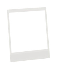 Blank instant photograph frame isolated on a transparent background