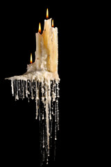 burning candles on a dark background