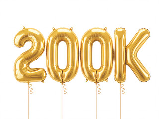 Celebrate massive achievements with stunning gold 200k number balloons, perfect for social media milestones and business success!