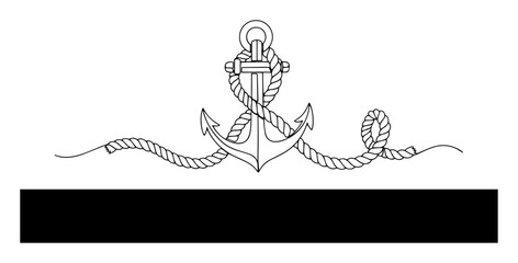 vintage nautical anchor with rope logo template © Aisha Kudorova