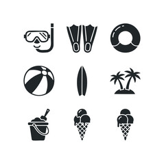 Fototapeta premium Beach and Summer Vacation Icon Set