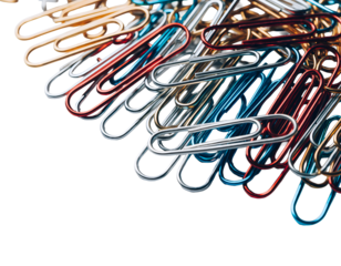 Bright Assorted Paperclip Collection Cut Out for Office Supplies, School Projects, and Organizational Designs