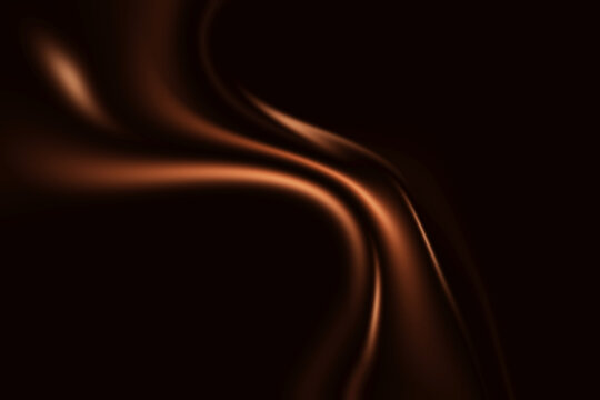 Abstract flowing copper light waves on dark background