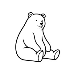 Obraz premium A minimalist black line drawing of a bear isolated on transparent background