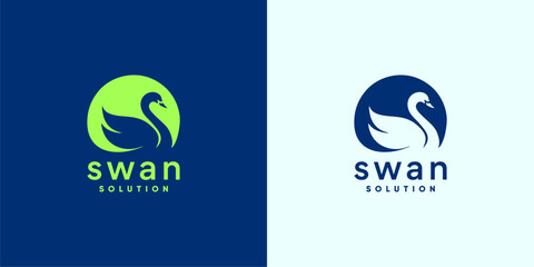 Elegant Minimalist Swan Logo for Business Branding