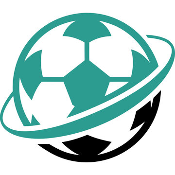 Glowing Football Orbit Planet Logo 