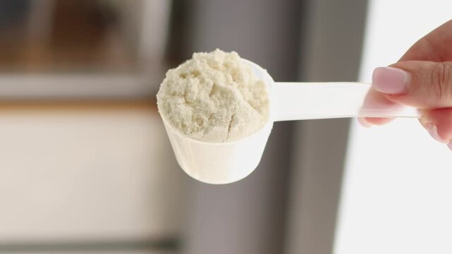Collagen protein powder supplement for beauty skin and bones. Superfood and additives concept. 