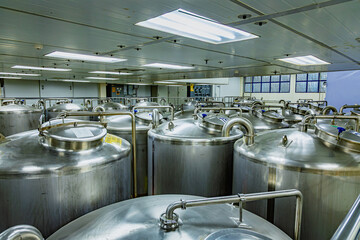 Modern food and drink cellar with stainless steel