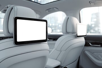 Luxury Car Interior Screen Mockup.