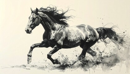 かっこいい馬のイラスト素材