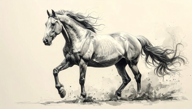 かっこいい馬のイラスト素材