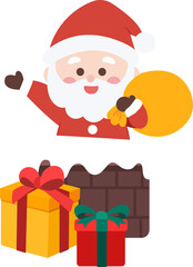 Santa climbing chimney