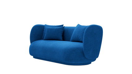 Upholstered curved sofa on an isolated background.