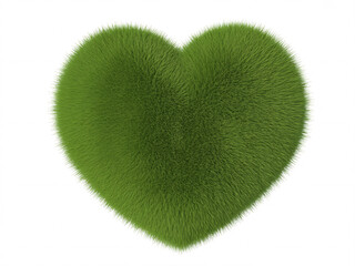 Vibrant green grass heart symbol symbolizing nature love, growth, and eco friendly concepts for your projects