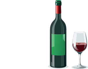 wine bottle and glass