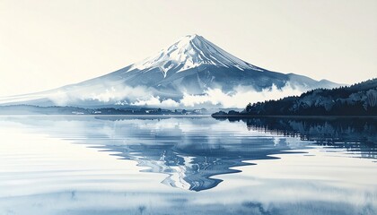 和風な富士山のイラスト素材