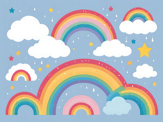 set of rainbows icon