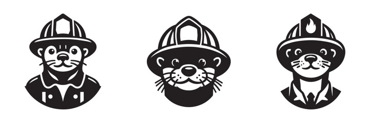 Otter Firefighter Badges: Courage Duty and Protection.
