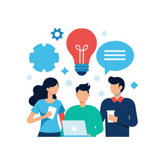 startup team discussing project ideas teamwork coworker for web and graphic design