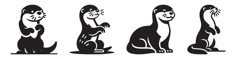 Otter Illustrations: Playful Poses and Charming Expressions.