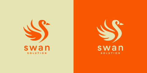 Elegant Minimalist Swan Logo for Business Branding