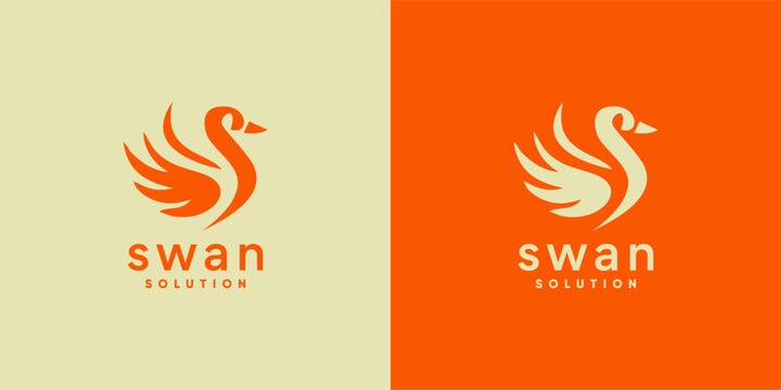 Elegant Minimalist Swan Logo for Business Branding