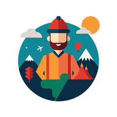 travel adventure illustration for web and graphic design
