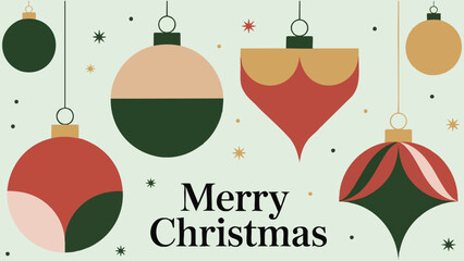 MidCentury Modern Christmas Ornaments Geometric Abstract Holiday Vector