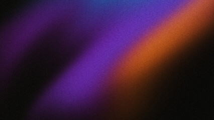 Gradient colorful abstract background, with purple blue orange black grainy background , abstract noise texture banner poster backdrop cover design