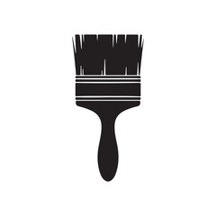 Paint brush silhouette vector flat illustration design on white background