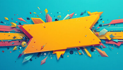 Abstract Geometric Banner with Colorful Explosion