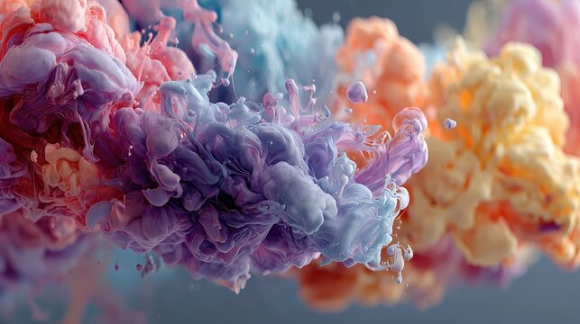 Pastel colors mixing together in water create abstract art effect for backgrounds and designs