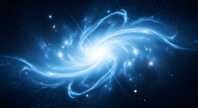 Vast multi-color nebula with dynamic swirling shapes and brilliant cosmic light rays