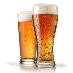 glass of beer isolated on white