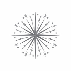 Geometric Celestial Burst: An Abstract Composition of Stars and Radial Elements