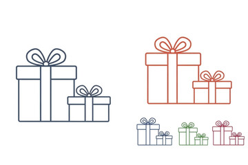 Delightful gift boxes with elegant bows, perfect for holidays, birthdays, and celebrations, adding a touch of joy to every occasion, originally scalable vector