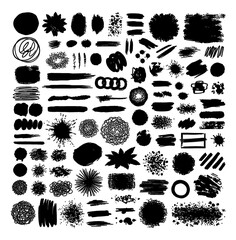 Grunge vector textures and brush strokes for artistic design elements