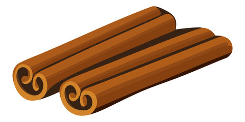 Cinnamon sticks. Vector isolated illustration