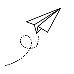 Send your message soaring with this simple paper airplane icon, perfect for travel, communication, and creative projects. Modern design for versatile use.